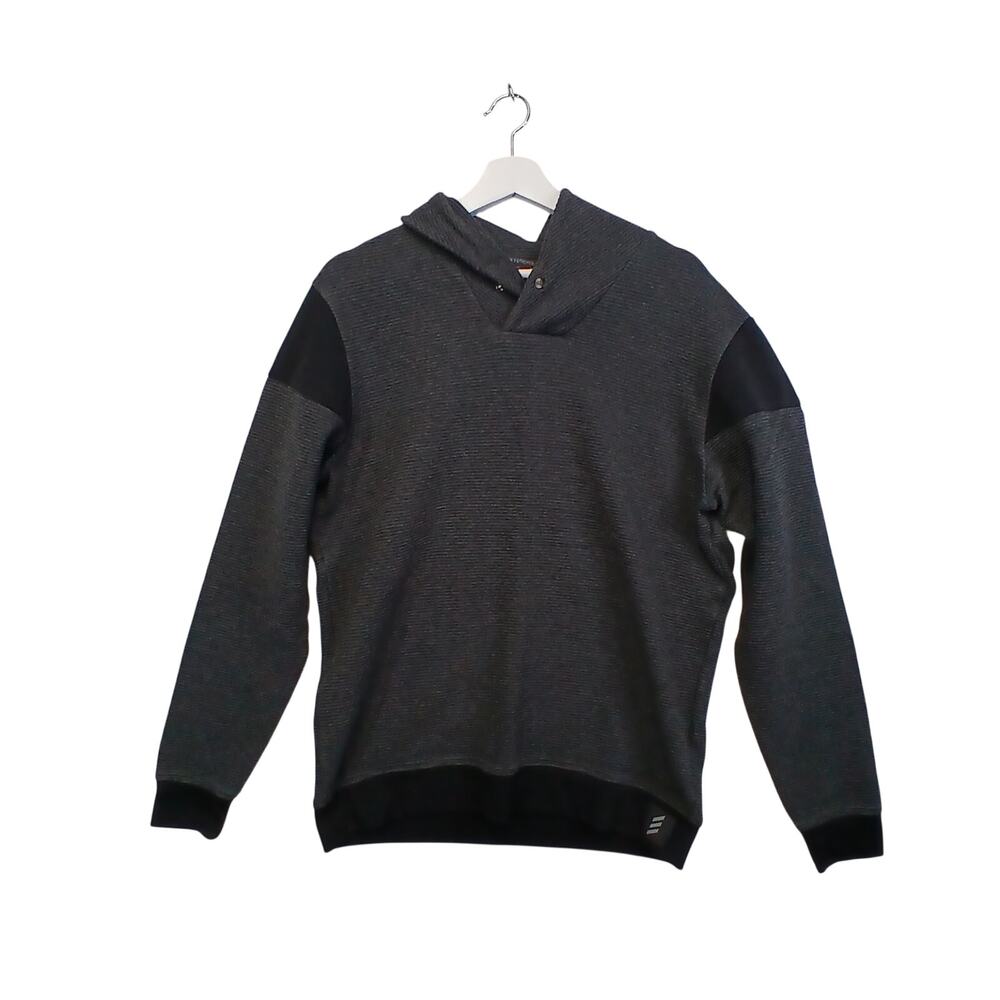 adidas Mens Size Medium Dark Charcoal Grey Shawl Collar Sweater